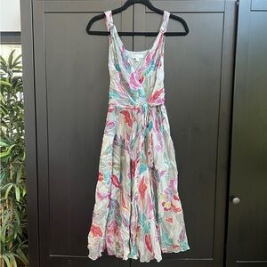 Stills Atelier Silk Cotton Silver Hawaiian Dress EUR 38